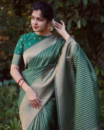 Beautiful Kanjivaram Soft Silk Party Wear Saree